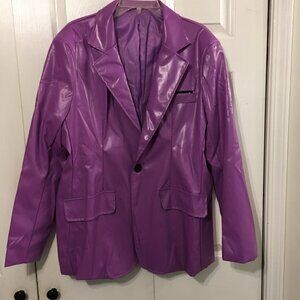 NWOT Okaywear Men's PU Leather Blazer